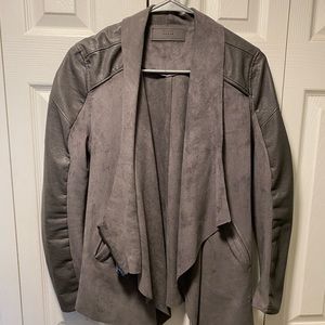 BlankNYC drape faux leather and faux suede moto jacket